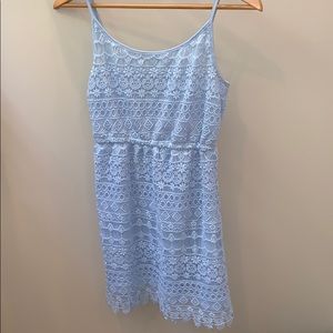Baby blue mini dress crochet